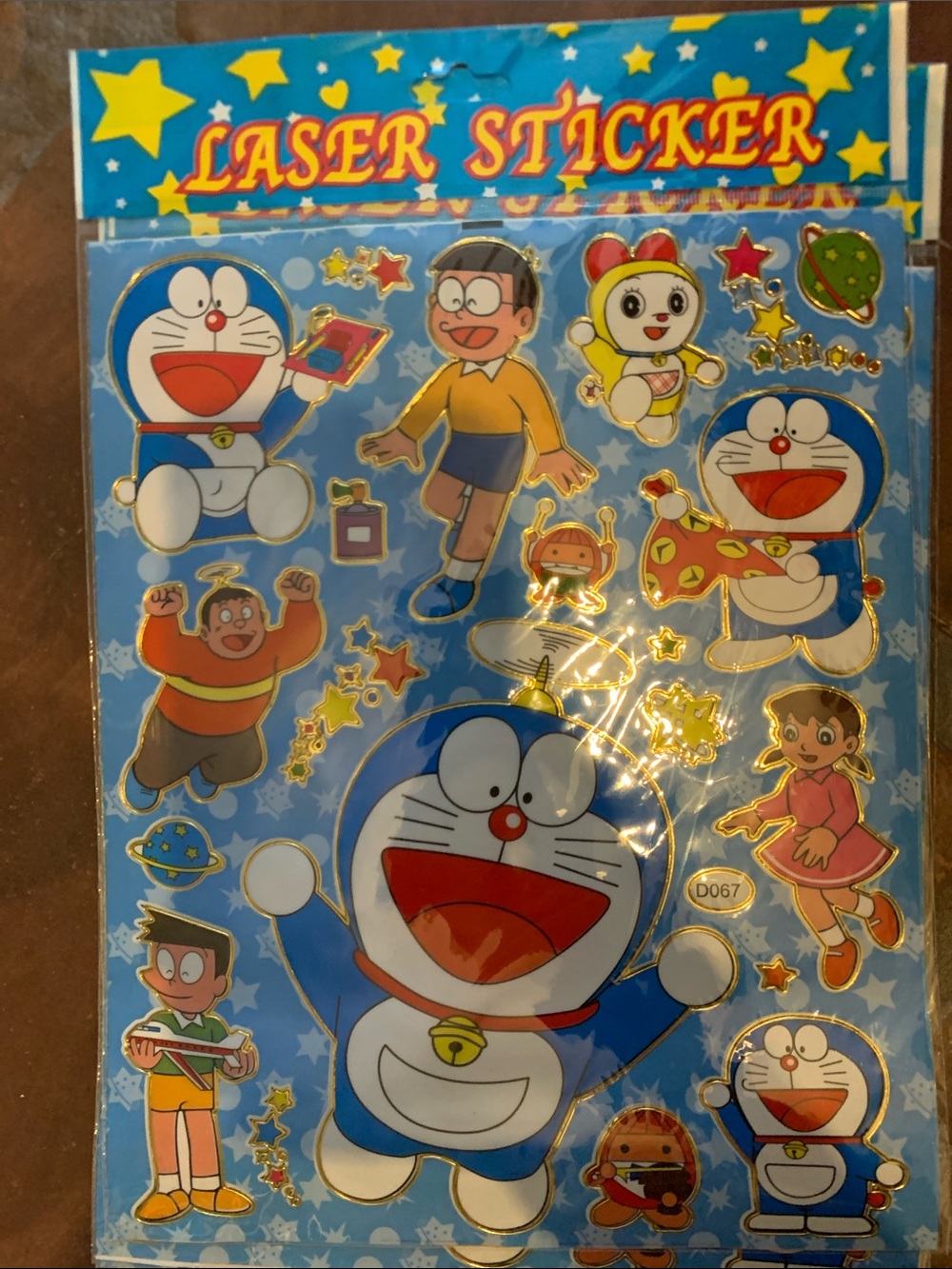 Doraemon Laser Sticker Sheet - Blue Character Stickers